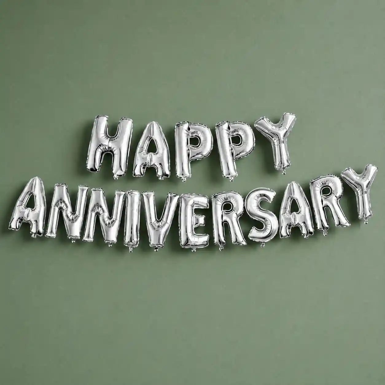 Silver Happy Anniversary Foil Balloon